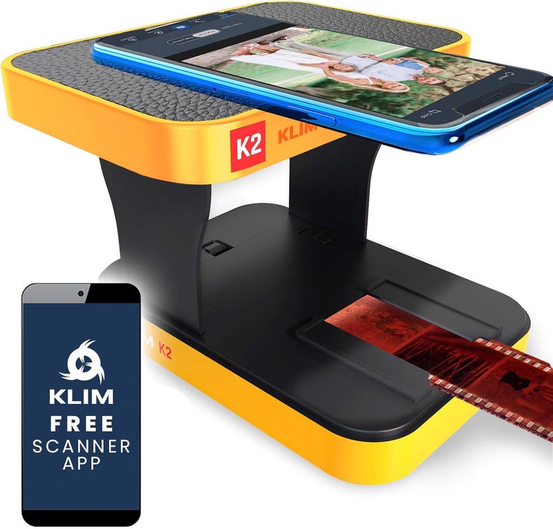 KLIM K2 Mobile Film Scanner 35mm + New + Positive & Negative Scanner + Slide Scanner + Photo Scanner + 35mm Color Film Developing Kit Essential + Your own 35mm Film Developing Service at Home - Image 1